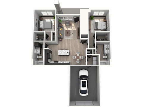 1 bedroom with garage